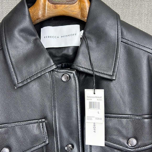 NWT Rebecca Minkoff below Hips Faux Leather Jacket with belt - Picture 8 of 8